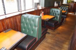 12 x Sections of Restaurant Booth Seating - Include 6 x Single Seats and 6 x Single Back to Back Sea