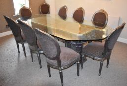 1 x Grand Glass Dining Table And Chairs Set - CL407 - Location Bowdon WA14 - NO VAT