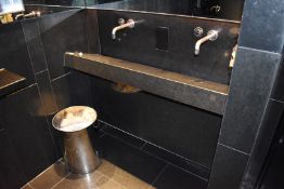 1 x Contents of Womens Toilets - Includes 2 x Wall Hung Pans With 105cm Concealed Cisterns and Stone