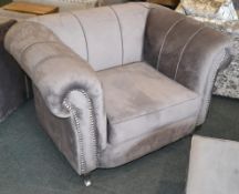 1 x Luxurious Dark Grey Plush Velvet Single Seater Sofa. One stylish and soft velvet single seater s