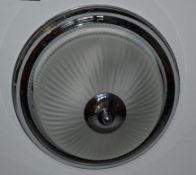 1 x American Diner 2 Light Flush Ceiling Light Polished Chrome - CL364 - Ref: PAL Edin/2