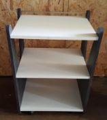 A Pair Of 3 Tier Portable Shelf Units Including A Shadowy Grey Sides And White Shelfs - Ref BY271 -