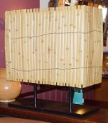 1 x Mexican-style Cane Table Lamp - Dimensions (approx): H76 x W70cm - CL367 - Ref CQ-FB - Location: