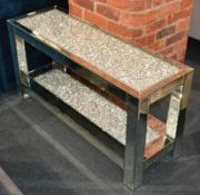 1 x Beautiful Mirrored Side Table With Crystal Encrusted Tops. A special piece that can go in any ro