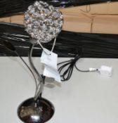 1 x Bellis II 1 Light Table Lamp Polished Black Chrome Glass - CL364 - Ref: PAL Edin/3 14