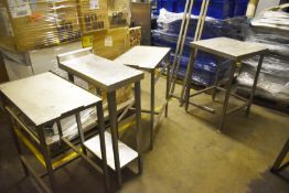 5 x Assorted Pieces of Commercial Stainless Steel Kitchen Equipment - Includes 4 x Tables and 1 x