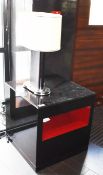 1 x Lamp Table in Black With Chrome Lamp - H62 x W60 x D60 cms - Lamp Height 63 cms - CL392 - Ref