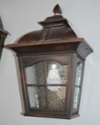 1 x Pompeii Aluminium Ip23 Brown Stone, Outdoor Wall Light With Textured Glass - Dimensions: 43 x 28