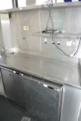1 x Stainless Steel Commercial Kitchen Prep Area With Basin And Undercounter Storage