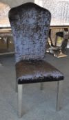 Set Of 3 Black Crushed Velvet Alice Dining Chairs. The sleek and stylish velvet dining chairs bring