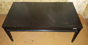 1 x Dual Draw Rectangular Black Coffee Table - Ref BY260 - L110 / W45 / H47cm - CL391 - Location: Bu