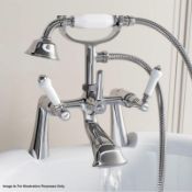 1 x Antonio Two Handle / Bath Shower Mixer Tap - Brass Construction With chrome Finish - Includes Sh