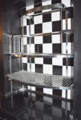 1 x Countertop Chrome Display Shelving Unit - Dimensions: H118 x W98 x D53cm - CL392 - Ref LD157