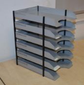 Approx 30 x Techo A4 Metal Desk Trays - Includes 50 Single Trays With Risers to Make Unknown