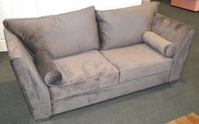 1 x Luxurious Dark Grey Plush Velour Double Seater Sofa. One stylish and soft velour single seater s