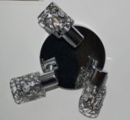1 x Mesh Spot II 3 Light Spotlight Polished Chrome and Crystal - CL364 - Ref: PAL Edin/2