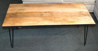 1 x Wood Top Metal Frame Coffee Table. This item is straight out of the showroom and is in very good