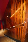 1 x Zebrano Wood Stair Panelling With Integrated Illuminated Hand Rail - Four Metres In Length -