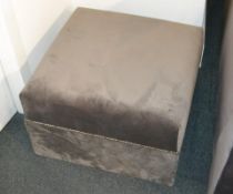 1 x Grey Plush Velvet Square Pouffe. A perfect addition to any living room for that ultimate touch o