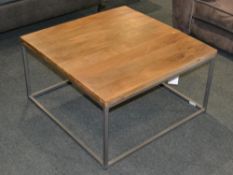 1 x Wood Top Metal Frame Coffee Table. This item is straight out of the showroom and is in very good