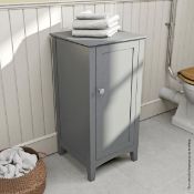 1 x Camberley Freestanding 1-Door Bathroom Storage Unit In Satin Grey - New / Unused Unboxed Stock -