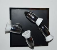 1 x Comet 4 Light Ceiling Spotlight Polished Chrome Black - CL364 - Ref: PAL Edin/2 M514