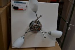 1 x OPERA CEILING LIGHT - CHROME FLUSH 3 LIGHT - CL364 - Ref: ERP1- code 12614 - Location