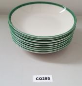 8 x Steelite Coupe Bowls White With Green Outline Egde 21CM - Ref CQ285