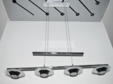 1 x Chrome 4 Led Yoyo Bar Light With Ufo Clear & Frosted Glass Shades - Ex Display Stock - CL298