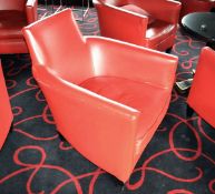 4 x Commercial Armchairs Upholstered In A Bright Red Leather - CL392 - Ref LD305 GF/3F