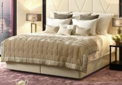 1 x VISPRING DeLuxe Divan Bed Base In An Ivory Silk-style Fabric - D182 x 200cm&nbsp;- Ha