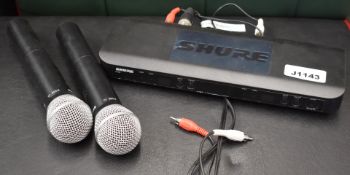 1 x Shure BLX88 Microphone Receiver With 2 x PG58 Microphones - CL390 - Location: Altrincham WA14