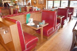 4 x Sections Restaurant Seating - Retro 1950s American Diner Design - Red Faux Leather