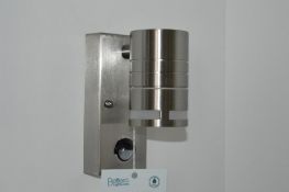 1 x Outdoor Light Wall Bracket With PIR Finished In Stainless Steel And Frosted Glass And 1 x Outdoo
