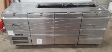 1 x Williams Jade HJBTC3U R1 2 Door 3 Draw Counter Refrigerator - Ref BY142