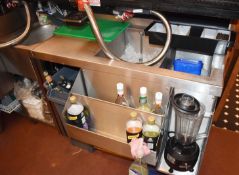 1 x Back Bar Stainless Steel Ice Well Unit With Bottle Speed Rail - H82 x W106 x D55 cms - CL426 -