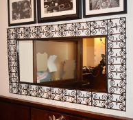 3 x Decorative Wall Mirrors With Hand Crafted Metal Frames - H67 x 100-130cms - CL423 GF - From a