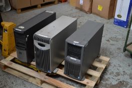 3 x Computer Servers HP Fujitsu (HP Proliant ML350, HP Proliant ML370, Fujitsu Primergy TX200 S2) -