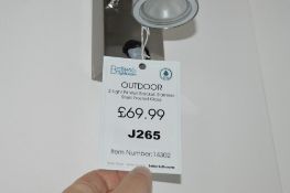 1 x 2 Light Wall Bracket With PIR, Finished In Stainless Steel And Frosted Glass - Ex Display Stock