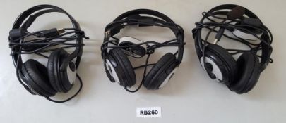 3 x Microsoft LifeChat LX-3000 Headsets - Ref RB260 G3 - CL394 - Location: Altrincham WA14<b