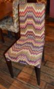 6 x Upholstered Restaurant Dining Chairs In A Zig Zag Mexican-style Fabric