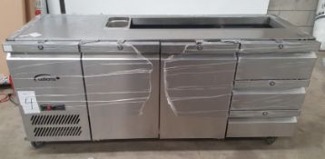 1 x Williams Jade HJBTC3U R1 2 Door 3 Draw Counter Refrigerator - Ref BY141