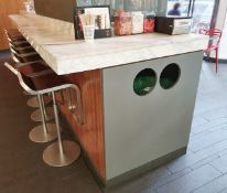 1 x White Marble/Granite Breakfast / Coffee Bar Central with Server station - Three piece - Ref: