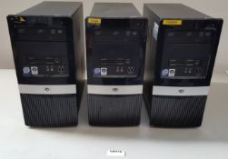 3 x HP Compaq DX2400 Desktop PC Intel Core 2 Duo 3 GHz 2GB RAM - Ref LD410