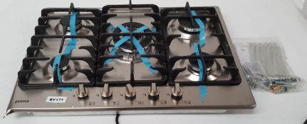 1 x Prima PRGH204 70cm 5 Burner Gas Hob - Ref BY171