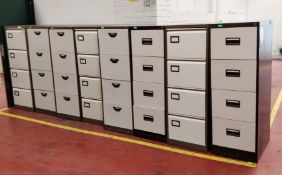 30 x Various Four Drawer Filing Cabinets, Two Door Upright Cabinets and Two Door Medium Cabinets -