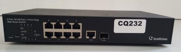 1 x Geovision GV-POE0801 8-port Web Management PoE Switch - Ref CQ232/K2 - CL379 - Location: Altrinc