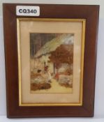 1 x Framed Artwork Entitled 'At A Cottage Door' - Dimensions: H25/L20cm - Ref CQ340 E - CL334 - Loca