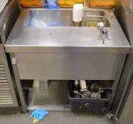 1 x Stainless Steel Cooling Baine Marie - H75 x W72 x D71 cms - Ref NC377 - CL390 - Location: