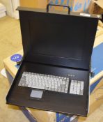 1 x Daxten 15 Inch Rack Access KVM Console Keyboard and Monitor Rackmount - VM276 IT - CL409 -